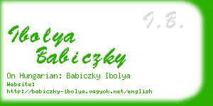 ibolya babiczky business card